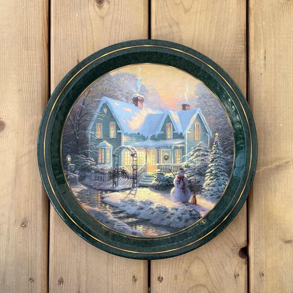 Thomas Kinkade Blessings of Christmas Serving Tray Drinks Tray